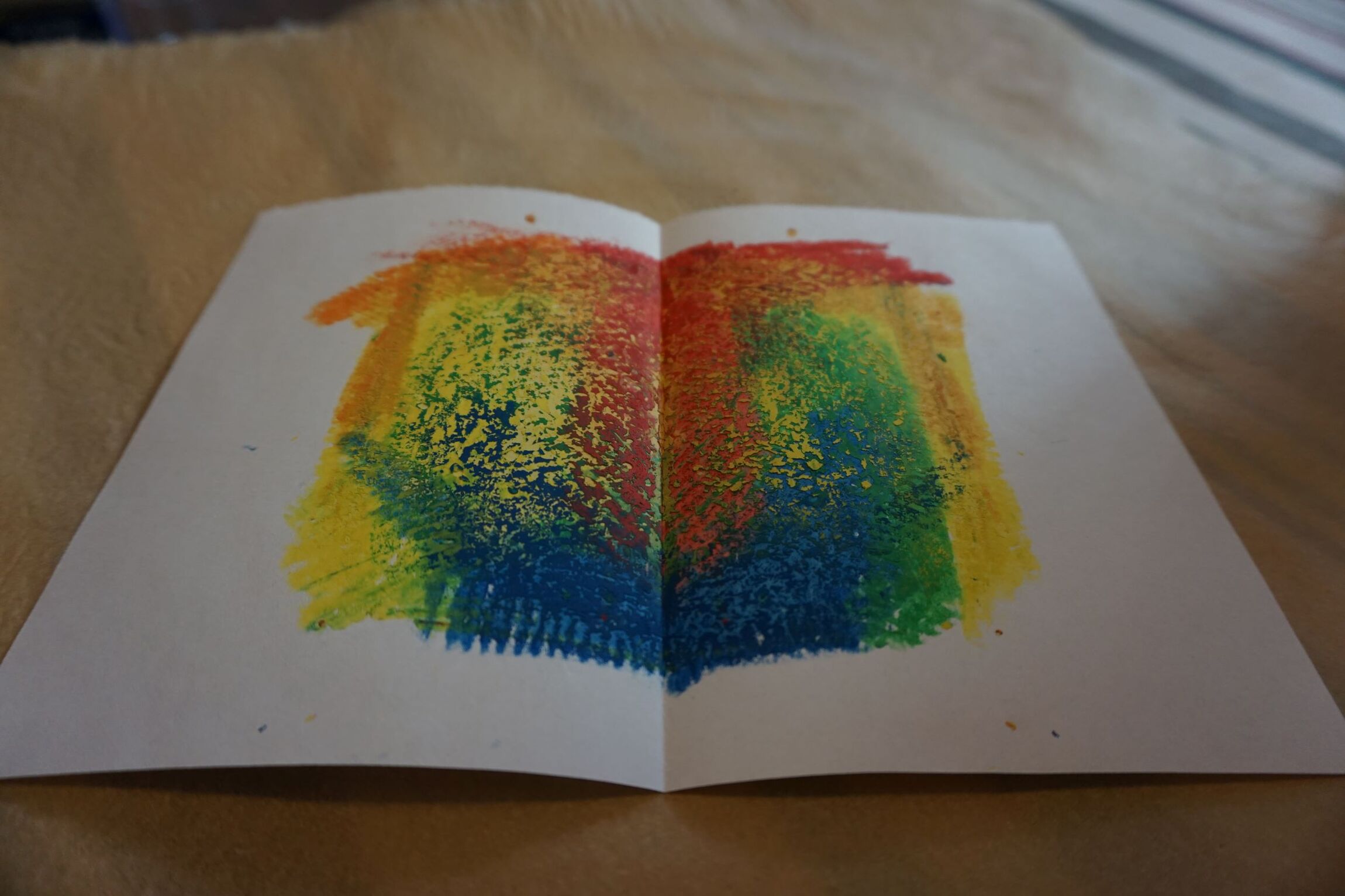 gebügeltes Wachsmalbild