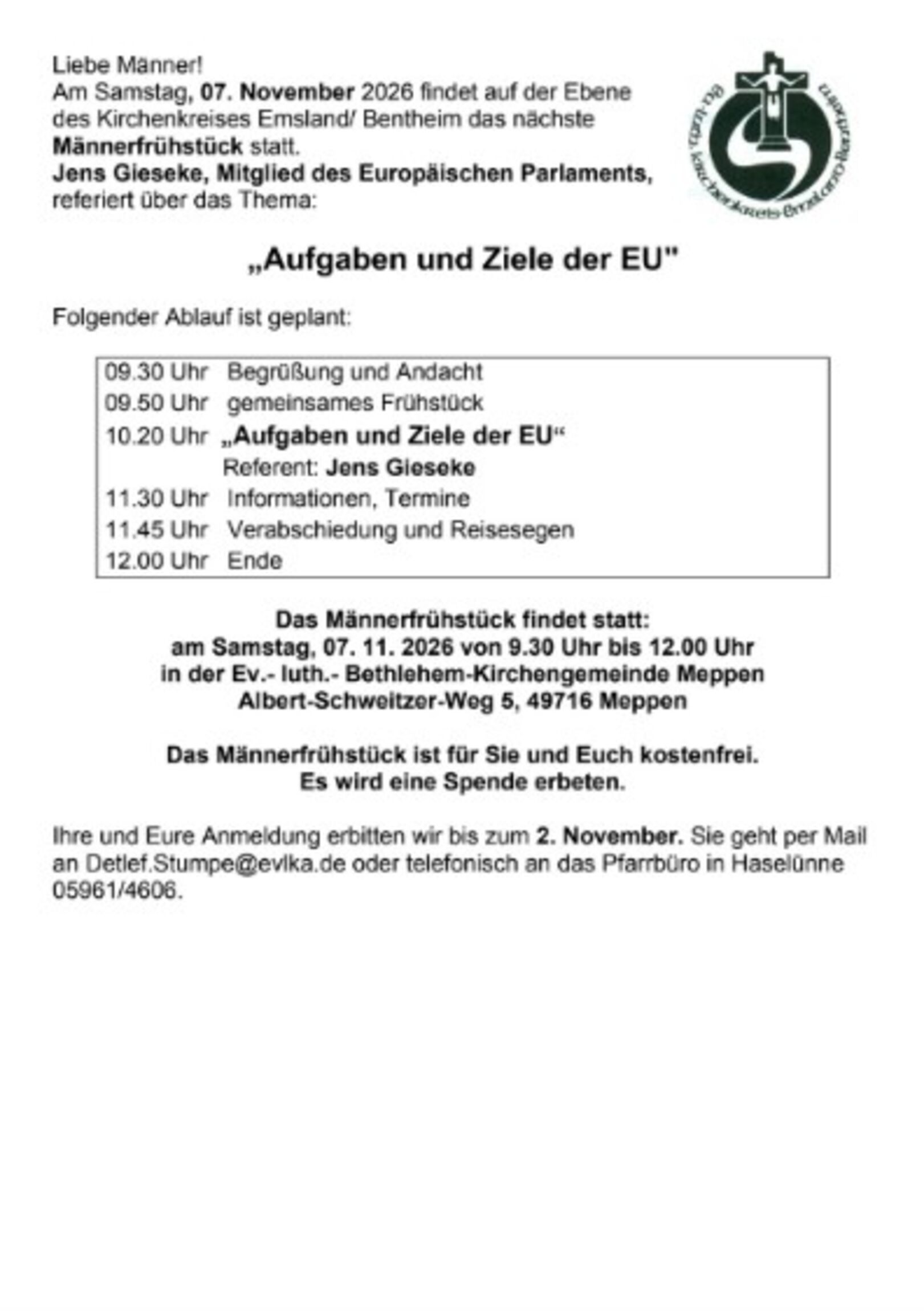 Männerfrühstück 2026
